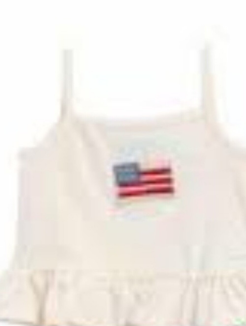 7 For All Mankind Flag Appliqué Peplum Hem Tank Top Sz 2T
